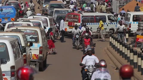 Density image of life, people and vehicles in the City of Uganda Stock Footage 148748195