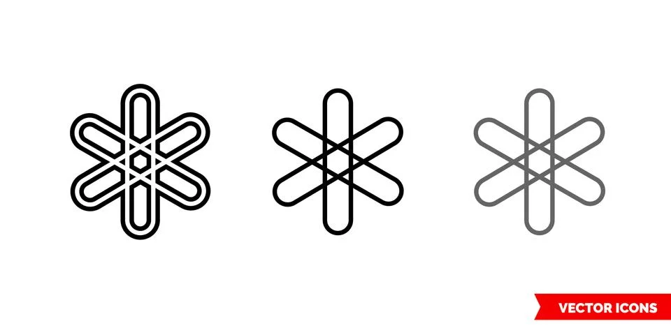 Dent cryptocurrency icon of 3 types color, black and white, outline. Isolated Stock Illustration