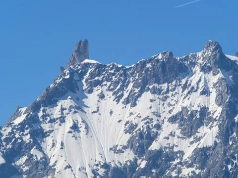 Dent du Geant mountain of the mount Blanc massif Italy France Stock Photos