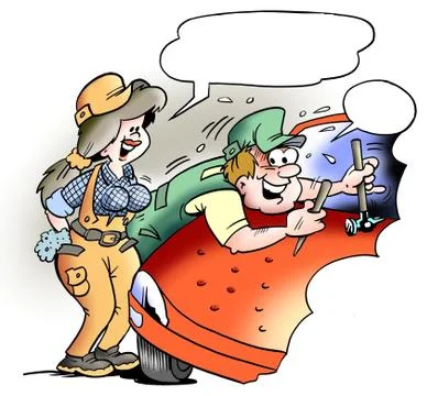 Dent mechanic at work Stock Illustration
