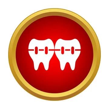 Dental alignment concept with teeth and braces Stock Illustration