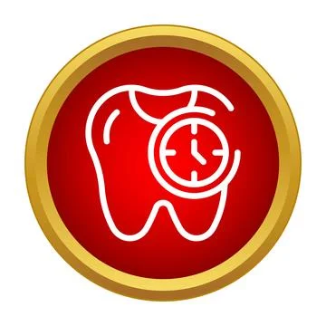 Dental appointment clock icon indicating time for checkup イラスト素材