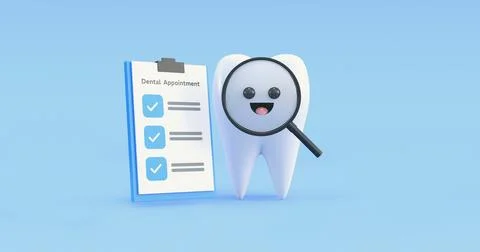 Dental appointment illustration 3d render Stock Illustration