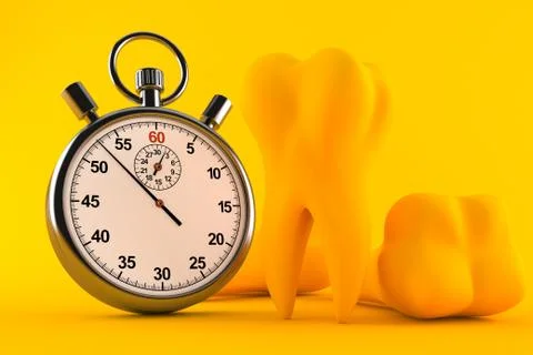 Dental background with stopwatch Stock Illustration