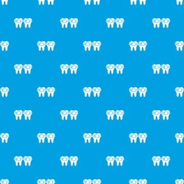 Dental brace pattern vector seamless blue 스톡 일러스트