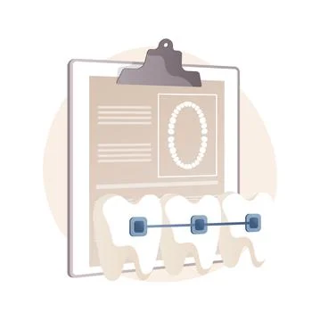 Dental braces abstract concept vector illustration. Stock Illustration