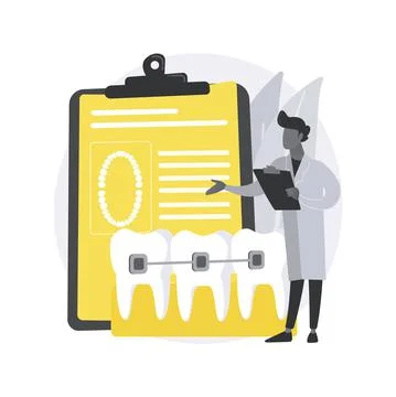 Dental braces abstract concept vector illustration. Stock Illustration