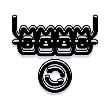 Dental braces and smiling face icon creating good health Stock Illustration
