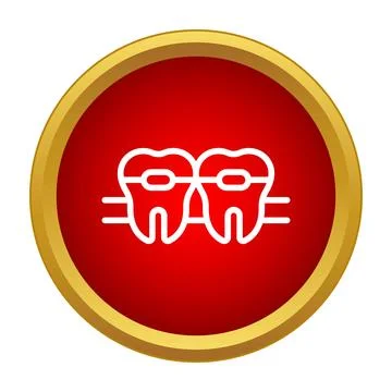 Dental braces icon showing alignment and orthodontics treatment Stock Illustration