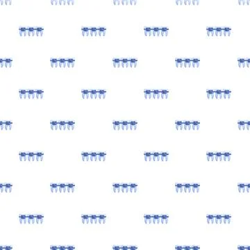Dental braces seamless pattern on white background Stock Illustration
