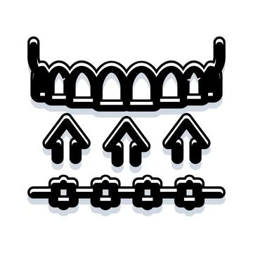 Dental braces treatment for teeth alignment process Stock Illustration