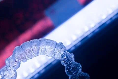 Dental brackets teeth aligners Foto stock