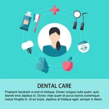 Dental care elements on green background 스톡 일러스트