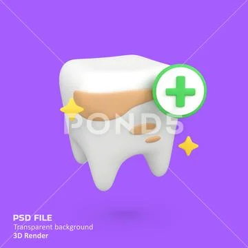 Dental care isolated 3d render icon illustration PSD 템플릿