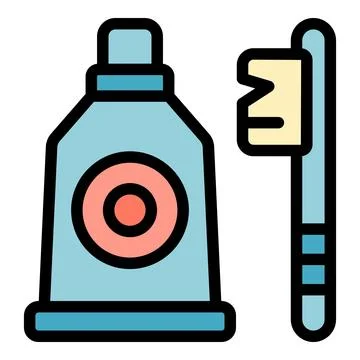 Dental care toothpaste icon vector flat Stock Illustration