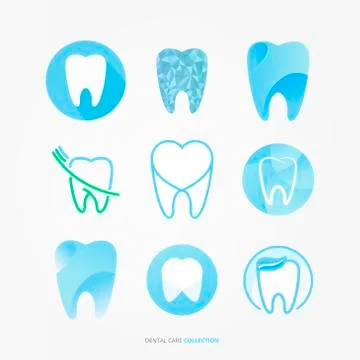 Dental care vector logo set Stock Illustration