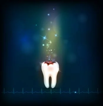 Dental caries abstract dark background Stock Illustration