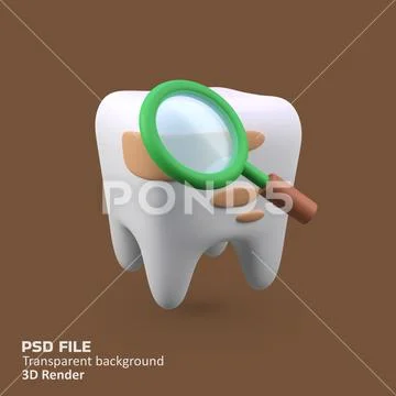Dental caries isolated 3d render icon illustration PSD Template