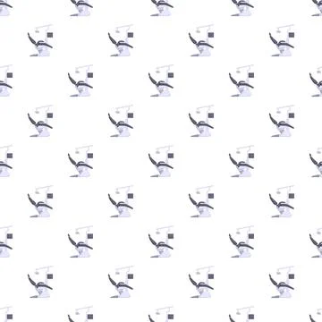 Dental chair equipment pattern repeating medical background Illustrazione stock