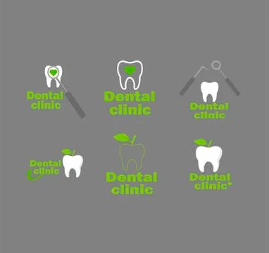 Dental clinic vector template - set of icons Stock Illustration