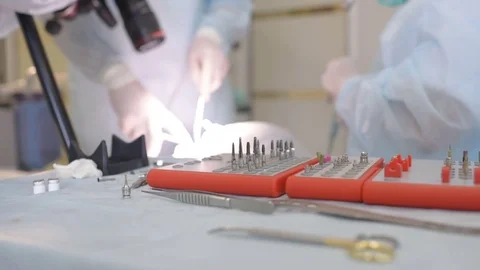 Dental drill in the background of operating Stock-Footage 79620549