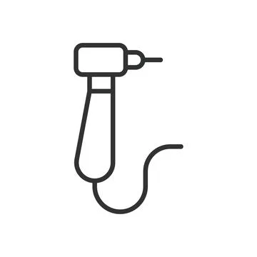 Dental drill tool, icon in line design. dental, drill, tool, dentist, equipment Stock Illustration