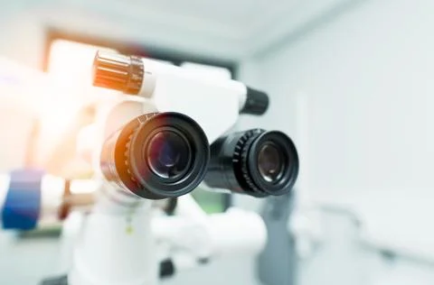 Dental endodontic binocular microscope 스톡 사진