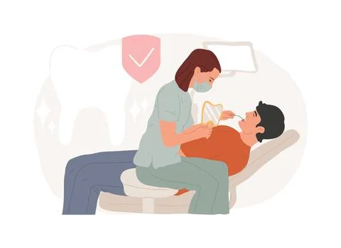 Dental examination isolated concept vector illustration. Ilustración de archivo