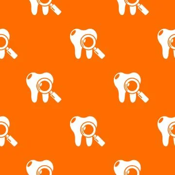 Dental examination pattern vector orange Stock Illustration