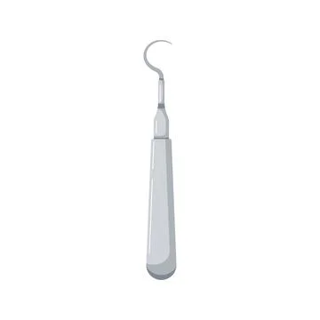 Dental explorer probe tool icon isolated on white background. Illustrazione stock