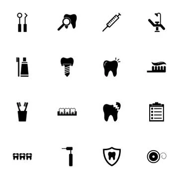 Dental - Flat Vector Icons Stock Illustration