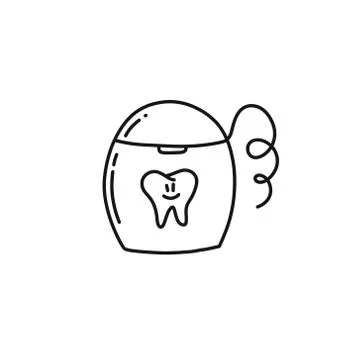 Dental floss doodle icon, vector illustration Stock Illustration