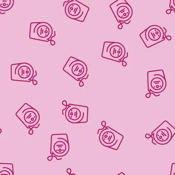 Dental floss hygiene line vector seamless pattern 스톡 일러스트