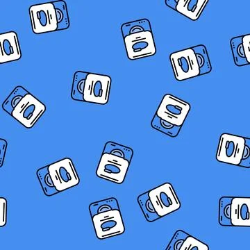 Dental floss hygiene vector seamless pattern Stock Illustration