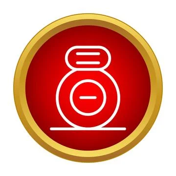 Dental floss icon in red circle on white background Stock Illustration