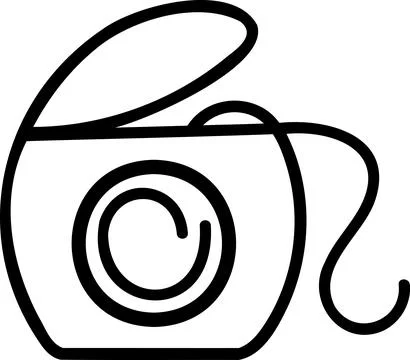 Dental floss spool container for cleaning between teeth Stock Illustration