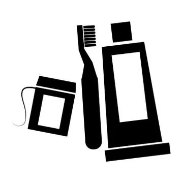 Dental floss with toothpaste and brush vector illustration イラスト素材