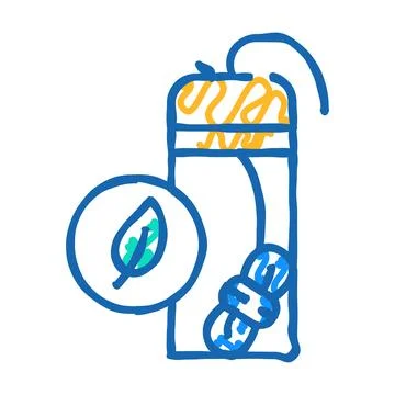 Dental floss zero waste icon doodle illustration Stock Illustration