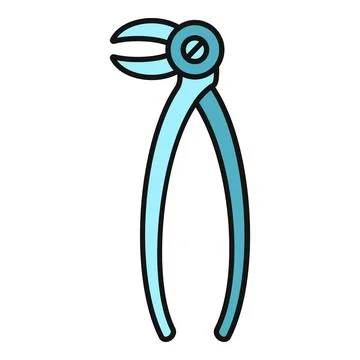 Dental forceps icon representing tooth extraction tool Stock Illustration