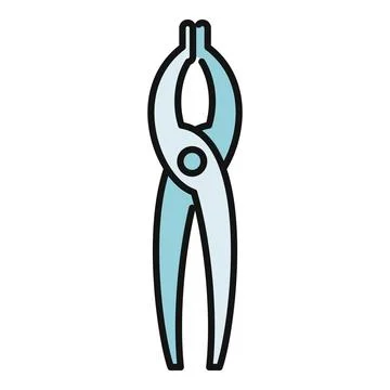 Dental forceps instrument for tooth extraction or procedures Stock Illustration