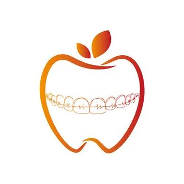 Dental fruit logo design template vector Stock Illustration