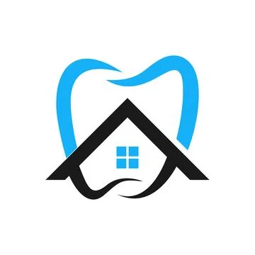 Dental House Vector Logo Design Stock Illustration