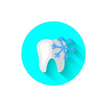Dental icon, illustrated in flat design style vector illustration. Modern icon Stock Illustration