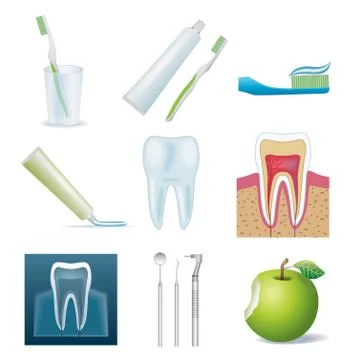 Dental icon set 스톡 일러스트