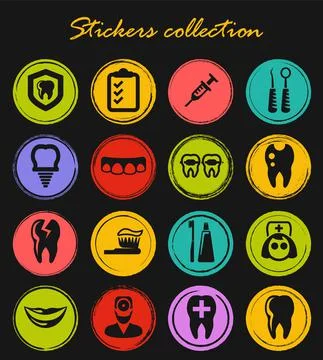 Dental icons set Stock Illustration
