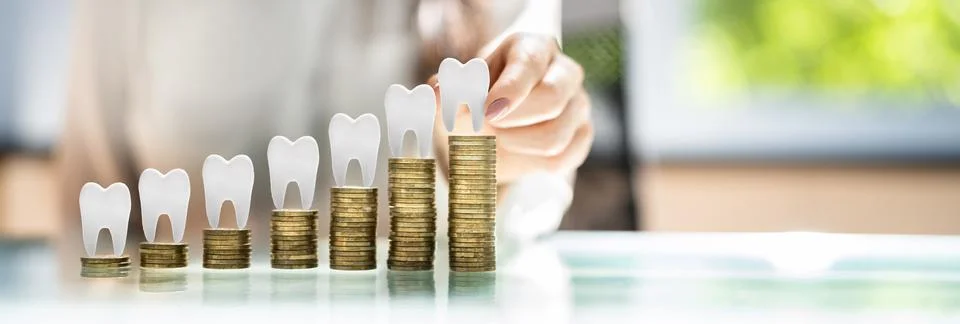 Dental Implant And Dental Insurance. Save Money Stock Photos