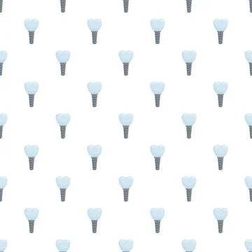 Dental implant background with seamless pattern repeating Illustrazione stock