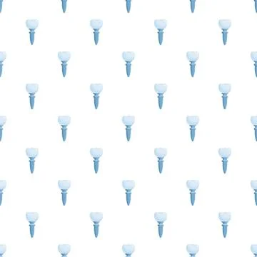 Dental implant repeat pattern illustration for healthcare background Illustrazione stock