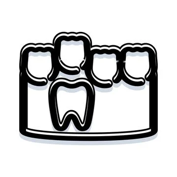 Dental implant restoration process with missing tooth Stock Illustration