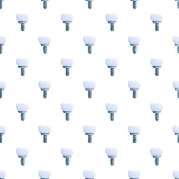 Dental implant seamless pattern symbolizing oral health care Illustrazione stock